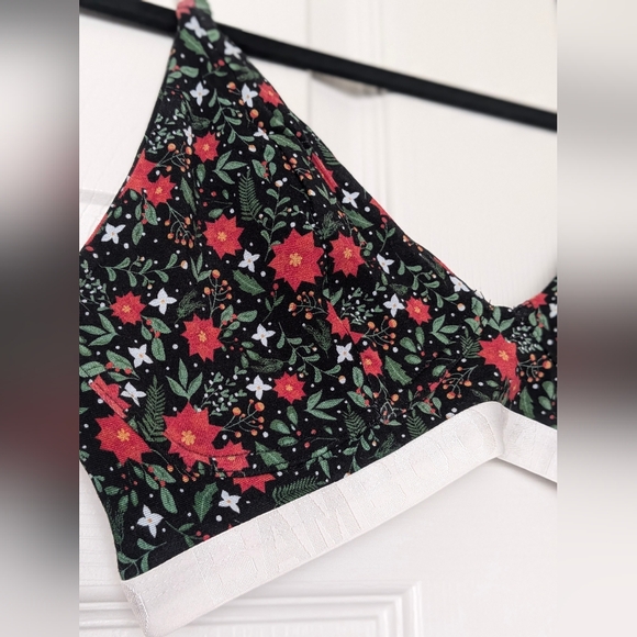 NWT Bamboo Underwear Bralette Cottagecore Floral Sz L Trangle No Wire Soft - Picture 2 of 11